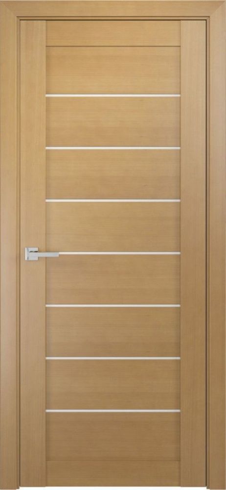 Межкомнатная дверь ЛУ-7 орех (стекло сатинат, 900x2000)