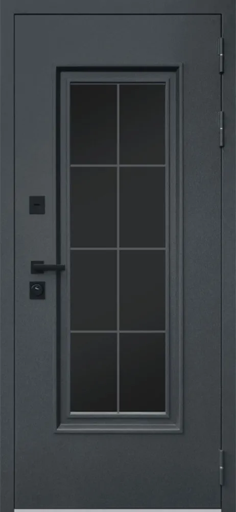 Товар Дверь Titanium с Окном и Английской Решеткой Терморазрыв 3К DIS007260