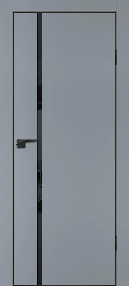 Межкомнатная дверь P-22  кромка ABS черная c 4-х ст. Серый матовый