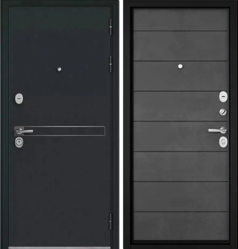 Дверь Бульдорс TRUST - MASS -  Р/Р  Черный муар металик D-4 КАЛЕ DIS006943